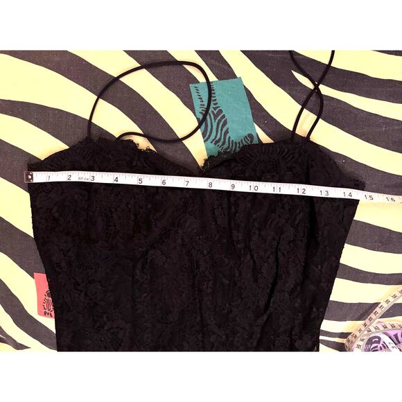 Vintage Compliance Alliance Black Lace Spaghetti Strap Mini Dress, size small - Picture 7 of 9